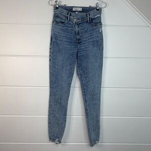 Abercrombie & Fitch Curve Love Super Skinny Ankle High Rise 4L Tall Cross Waist